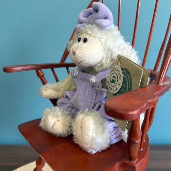 Boyds Bears Bearwear Madabot Eve Lamb Lavender Overalls 1985-1998  Retired Tags - Picture 3 of 7